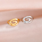Anillo de diseño en espiral para mujer 
