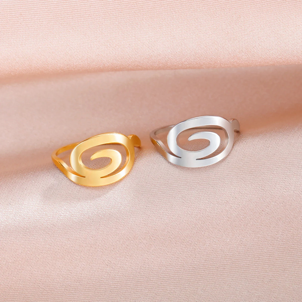 Anillo de diseño en espiral para mujer 