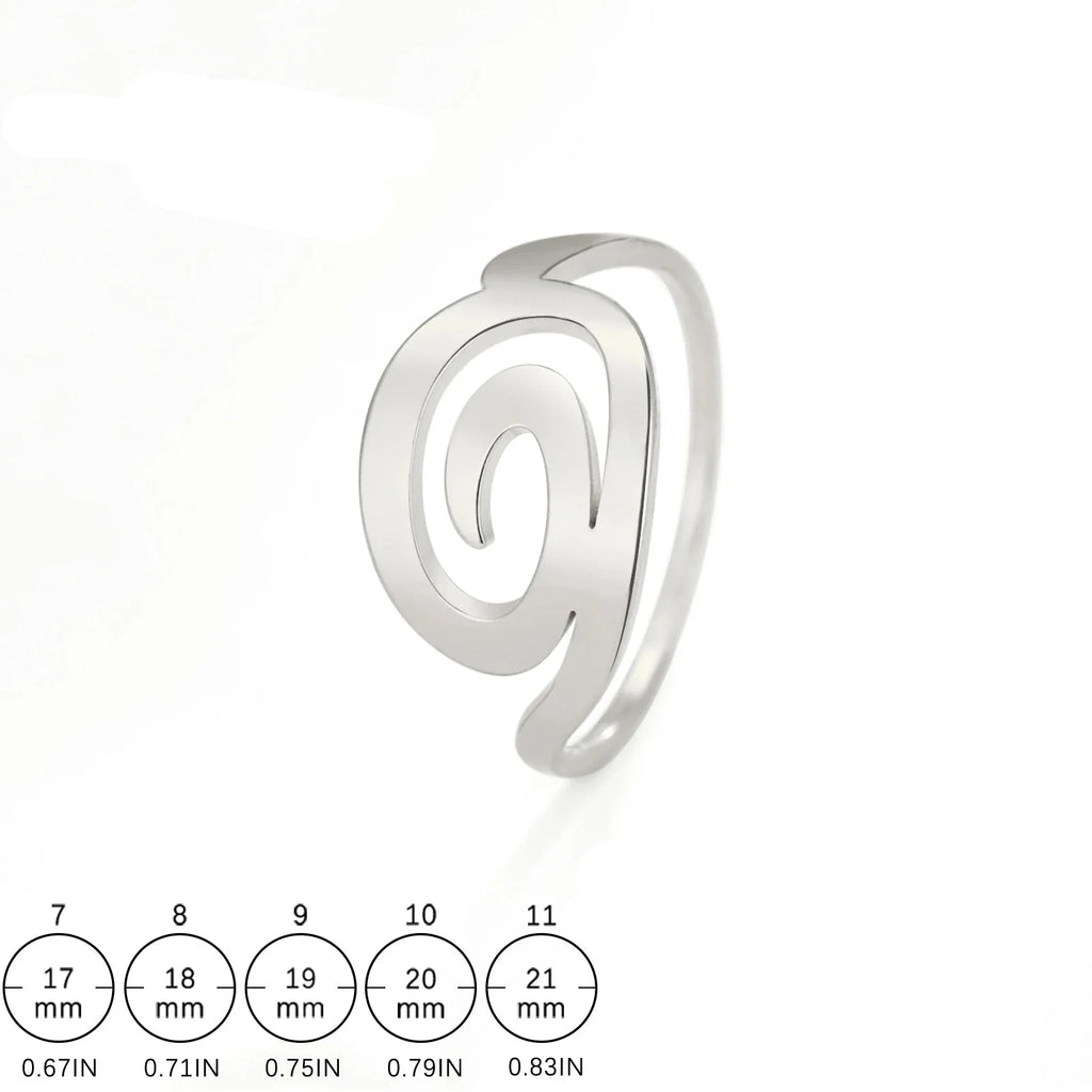 Bague au design spirale pour femme argent