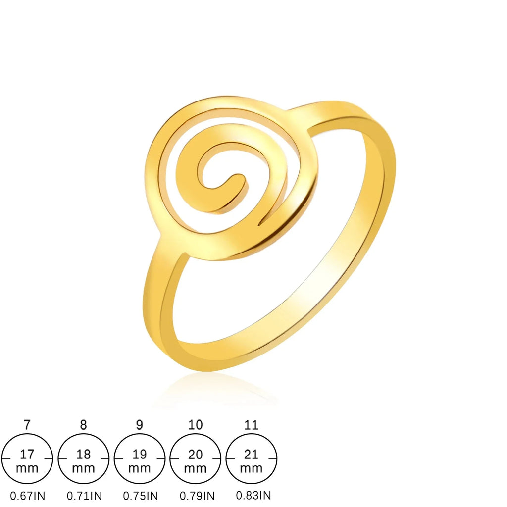 Bague au design spirale pour femme or rond