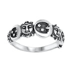 Bague avec Croissant de Lune et Astres