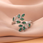 Bague avec Feuilles Vertes Automnales
