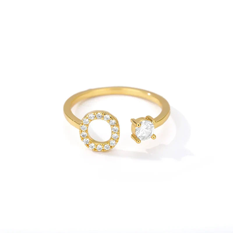 Bague personnalisée avec initiale o