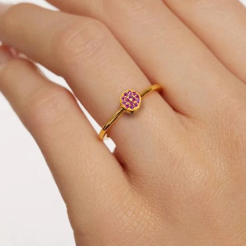 Bague avec petites pierres de naissance rondes pour femme juillet