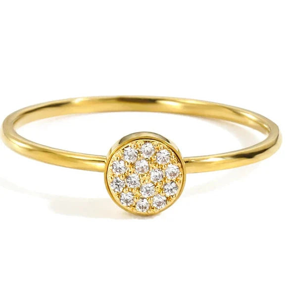 Ring with small round birthstones for women