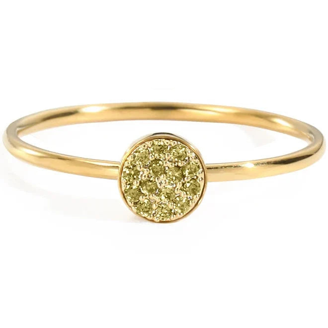 Ring with small round birthstones for women