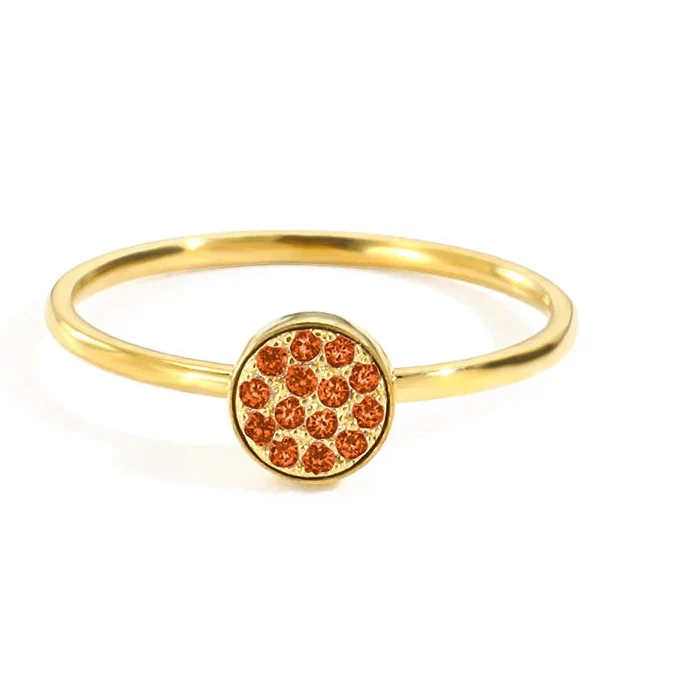 Ring with small round birthstones for women