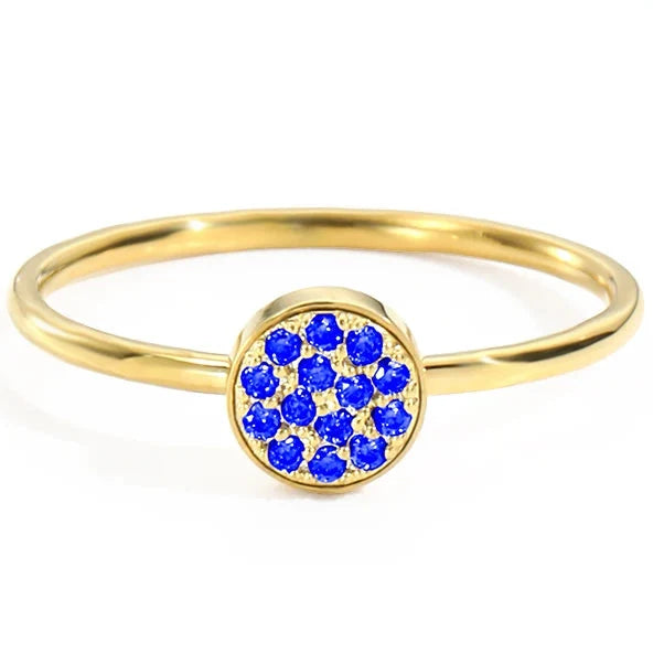 Ring with small round birthstones for women
