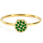 Ring with small round birthstones for women