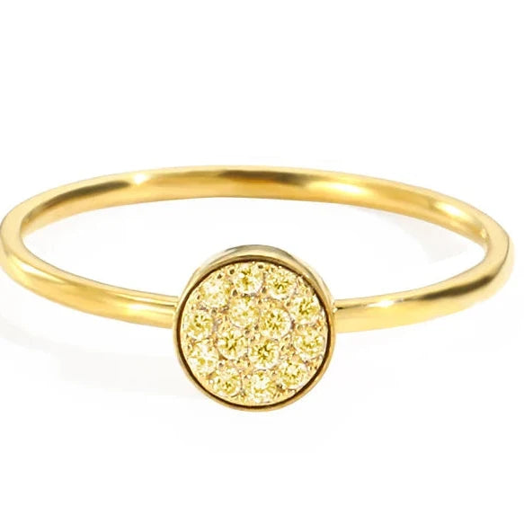 Ring with small round birthstones for women