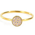 Ring with small round birthstones for women