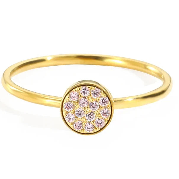 Ring with small round birthstones for women