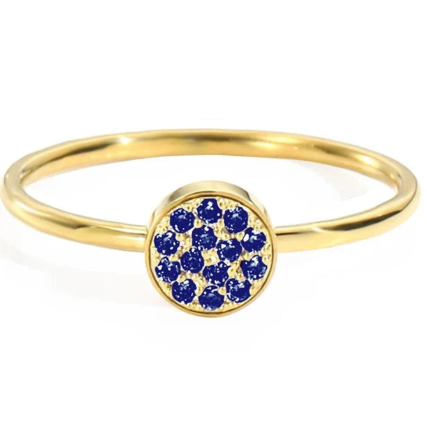 Bague avec petites pierres de naissance rondes pour femme septembre