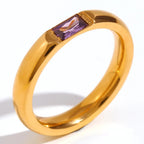 Bague avec pierre de naissance sertie pour femme février