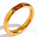 Anillo con piedra de nacimiento engastada para mujer 