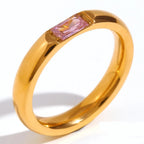 Anillo con piedra de nacimiento engastada para mujer 
