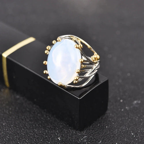 Bague avec Pierre Naturelle Pierre de Lune