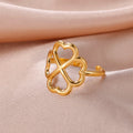 Bague avec Trèfle à 4 Feuilles pour Femme or