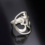Anillo Budista Om Tibetano Sello Anillo Hombre Mujer Plata