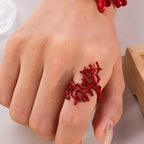 Bague branche de corail rouge