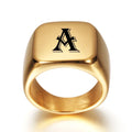 Bague large homme personnalisée avec initiale a