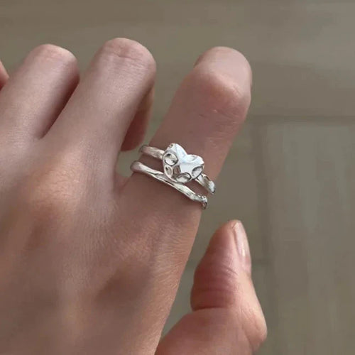 Bague Coeur Double