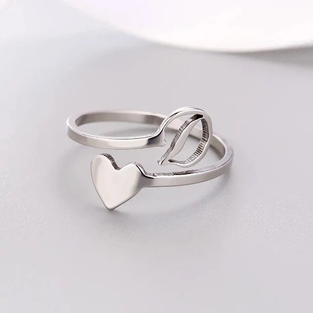 Bague Cœur Initiale Argent D