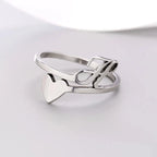 Bague Cœur Initiale Argent H