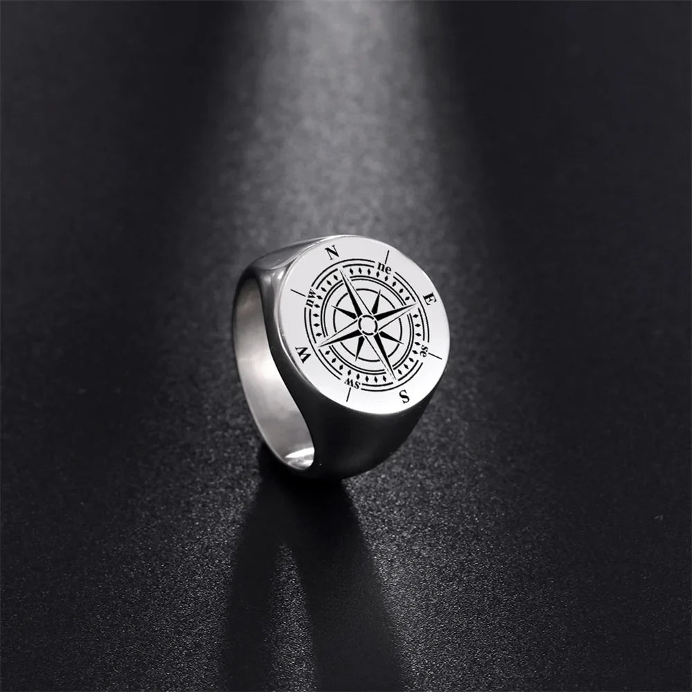 Bague Compas Boussole Anneau Rose des Vents style 1