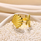 Bague coquillage et étoile de mer