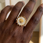 Bague coquillage ronde style boho