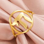 Bague creuse avec le symbole de vie juive Chai or