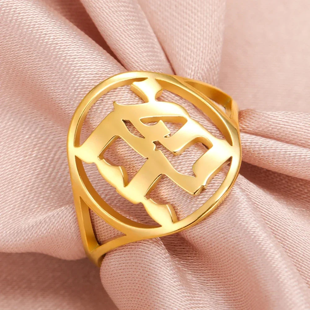 Anillo Hueco con Grabado en Hebreo para hombre o mujer, símbolo judío 