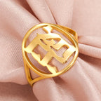 Anillo Hueco con Grabado en Hebreo para hombre o mujer, símbolo judío 