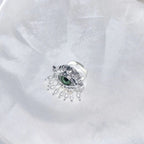 Bague de Protection avec Oeil Bleu et Perles argent
