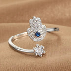 Women's protective ring with Arabic Hamsa hand
