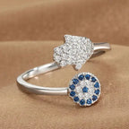 Women's protective ring with Arabic Hamsa hand