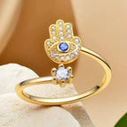 Bague de protection pour femme avec main de Fatma arabe or
