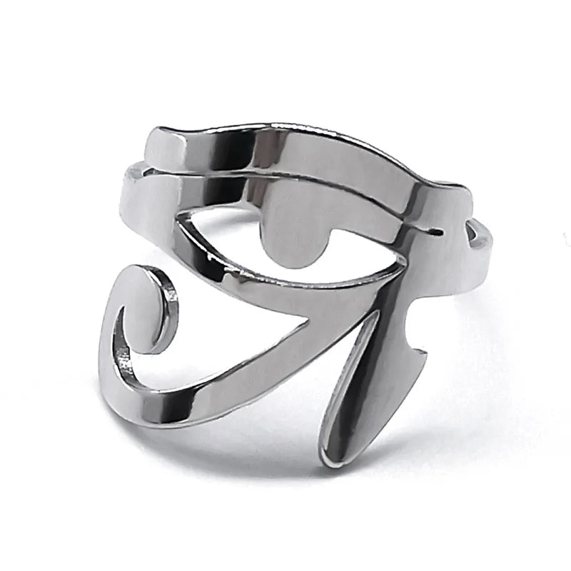 Anillo Egipto Ojo de Horus Oudjat Brujería plata