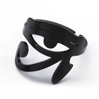 Anillo Egipto Ojo de Horus Oudjat Brujería negro