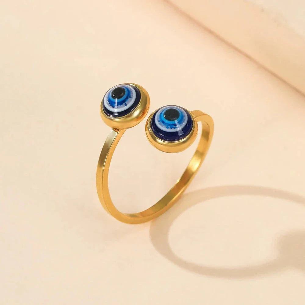 Anillo Elegante Turco Contra el Mal de Ojo oro