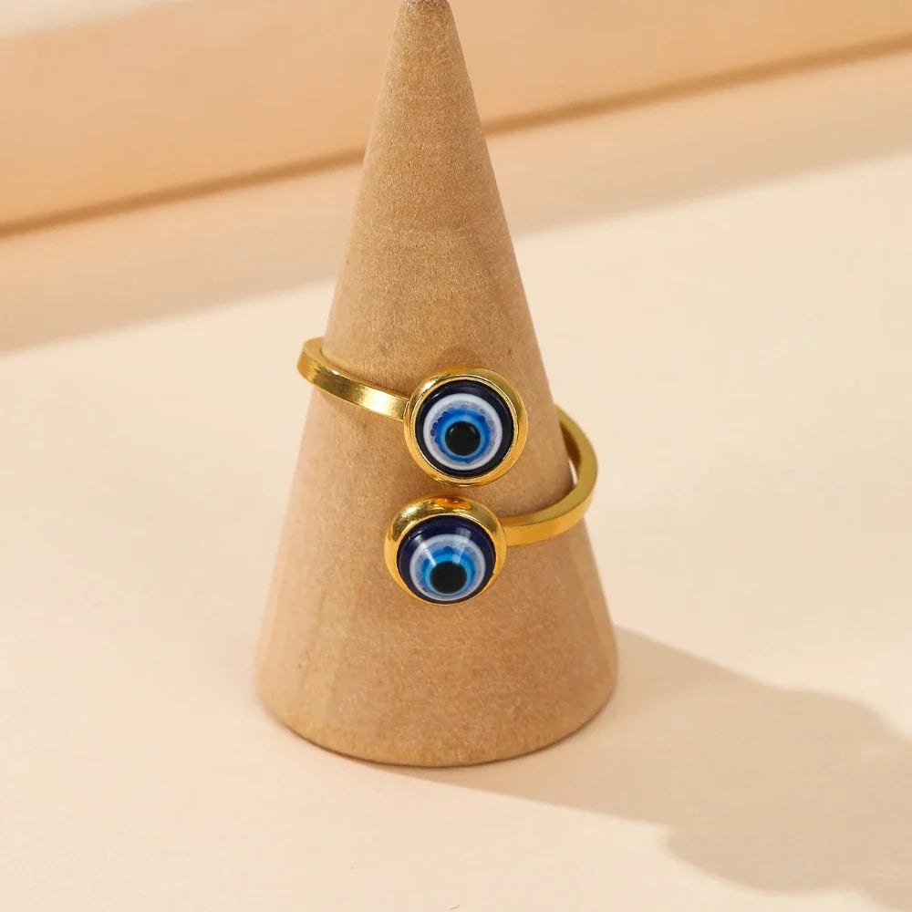Anillo Elegante Turco Contra el Mal de Ojo oro