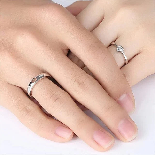 Endless Love Silver and Diamond Ring (Set of 2)