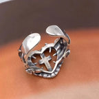 Women's Silver Christian Cross Ring 