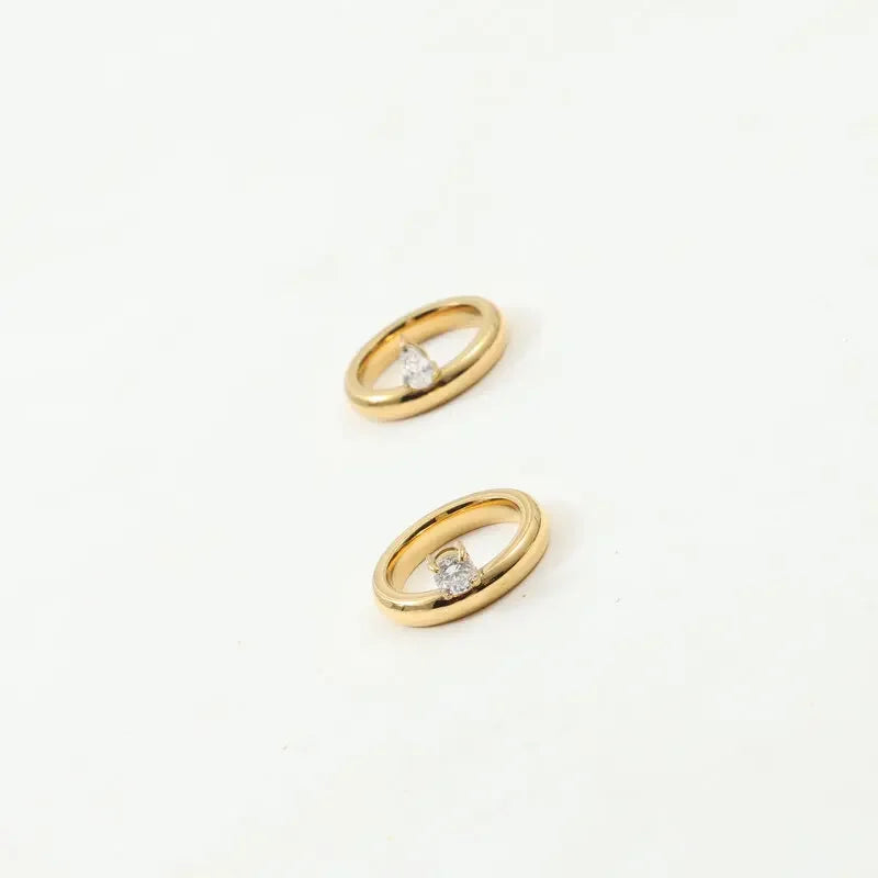 Fine Water Drop Band Ring with Zircon Pearl 2
