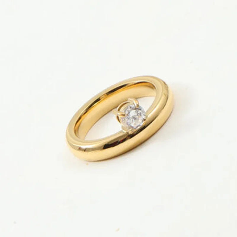 Fine Water Drop Band Ring with Zircon Pearl 2