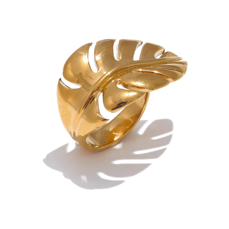 Palm Leaf Gold Ring