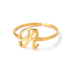 Bague fine personnalisée avec initiale r