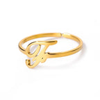 Slim ring decorated with an initial letter