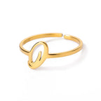 Slim ring decorated with an initial letter